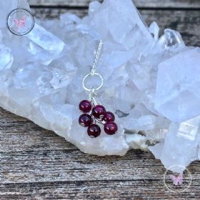 Garnet Cluster January Birthstone Necklace